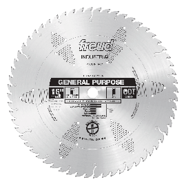 Freud LU72M016 16 Inch 60 Tooth ATB General Purpose Saw Blade with 1 Inch Arbor