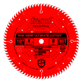 Freud LU74R010 10 Inch 80 Tooth ATB Thin Kerf Cut Off Saw Blade with 5/8 Inch Arbor and PermaShield Coating