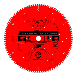 Freud LU74R014 14 Inch Diameter x 108T ATB Thin Kerf Ultimate Crosscut Carbide-Tipped Saw Blade with 1 inch Arbor