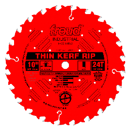 Freud LU87R010 10-Inch 24 Tooth FTG Thin Kerf Ripping Saw Blade with 5/8-Inch Arbor and PermaShield Coating