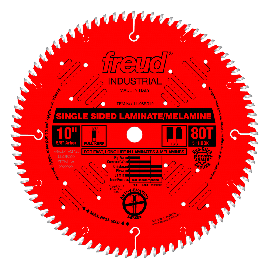 Freud LU98R010 10 Inch 80 Tooth TCG Single Sided Laminate and Melamine Cutting Saw Blade with 5/8 Inch Arbor and PermaShield Coating
