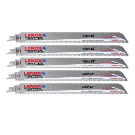Lenox LXAR12108CT Lazer CT 12 Inch x 1 Inch x .050 Inch Carbide Tipped Recip Saw Blade - Pack of 5