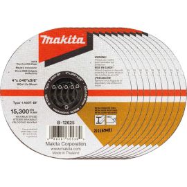 Makita B-12625-10 4 Inch x .040 Inch x 5/8 Inch INOX Thin Cut-Off Wheel, 10/pk