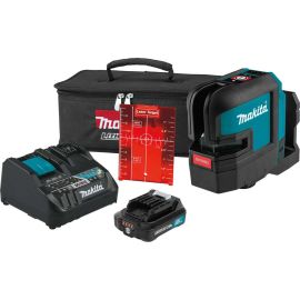 Makita SK105DNAX 12V max CXT® Self-Leveling Cross-Line Red Laser Kit, bag, with one battery (2.0Ah)