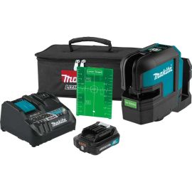 Makita SK105GDNAX 12V max CXT® Self-Leveling Cross-Line Green Laser Kit, bag, with one battery (2.0Ah)