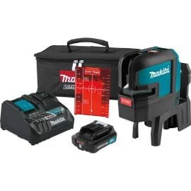 Makita SK106DNAX 12V max CXT® Self-Leveling Cross-Line/4-Point Red Beam Laser Kit, bag, with one battery (2.0Ah)
