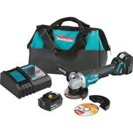 Makita XAG11T 18V LXT Lithium‑Ion Brushless Cordless 4‑1/2 Inch / 5 Inch Cut‑Off/Angle Grinder Kit (5.0Ah) (XAG10M)