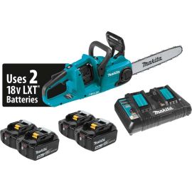 Makita XCU03PT1 18V X2 (36V) LXT Lithium‑Ion Brushless Cordless 14 Inch Chain Saw Kit with 4 Batteries (5.0Ah)