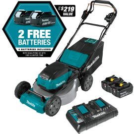 Makita XML08PT1 18V X2 (36V) LXT Lithium-Ion Brushless Cordless 21 Inch Self-Propelled Commercial Lawn Mower Kit with 4 Batteries (5.0Ah)