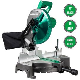 Metabo HPT C10FCGSM 10 Inch Single Bevel Miter Saw 15 Amp 5000 Rpm Motor W Carrying Handle