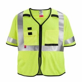 Milwaukee 48-73-5222 AR/FR Cat. 1 Class 3 High Visibility Yellow Mesh Safety Vest - L/XL