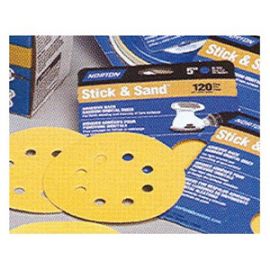 Norton 01809 5 Inch x 8 Hole 220 Grit Handy Pack Stick & Sand Disc (Pack of 4)