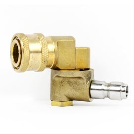 Interstate Pneumatics PW7164 1/4 Inch Quick Connect Pivoting Coupler with 120 Degree and 3 Locking Angles, for Pressure Washer Spray Nozzle - 4000 PSI