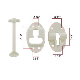Superior Electric RVA1617 4-Inch Plastic 'T' Style Entry Door Latch Holder with Hardware for RV Trailer - White