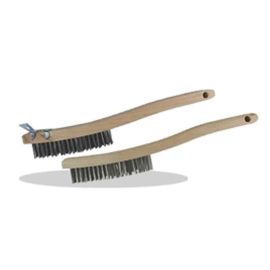 Pearl Abrasive SCB319 3 X 19 Curved Handle Wire Scratch Brush, Carbon Steel 