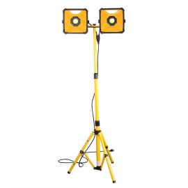 Superior Electric SE-LED50WFL Dual-Head 100W 4200 Lumen Per Bulb LED Worklight with Detachable Metal Lamp Housing and Metal Telescoping Tripod