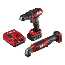Skil CB743001 PWRCore 12™ Brushless 12V Drill Driver and Right Angle Impact Driver Kit with PWRJump™ Charger
