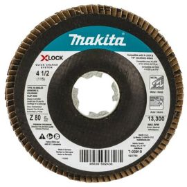 Makita T-03919 X-LOCK 4-1/2 Inch Type 29 Angled Flap Disc, 80 Grit