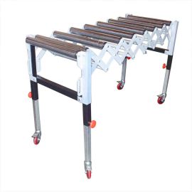 Oasis Machinery T1732 Adjustable Expandable Gravity Wheel 9 Roller Conveyor Flexible Table