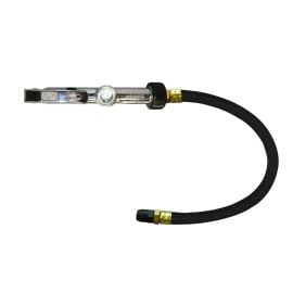 Interstate Pneumatics TF9146W Heavy Duty Bubble Window Inflator 10-120 PSI w/ 12 Inch Black Steel Braided Hose Whipend & Straight-In Tapered Chuck