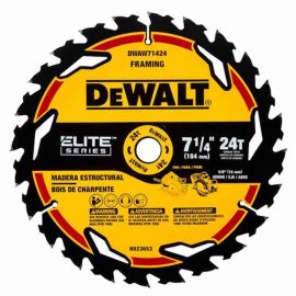Dewalt DWAW71424B10 Elite Series 7-1/4" 24-Tooth Tungsten Carbide-tipped Steel Circular Saw Blade Set (100 Pack)