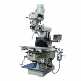 Baileigh VM-949E-VS 220V 1Phase 3HP Vertical Mill, 9 Inch x 49 Inch Table, Variable Speed Pulley System, X Power Feed, DRO