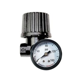 Interstate Pneumatics WR1120G 1/4 Inch Mini Metal IN-Line Regulator - Inlet 150 PSI - Outlet 125 PSI - with Gauge (Flow: Left to Right)