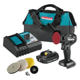 Makita XVP01R1B 18V LXT Lithium‑Ion Sub-Compact Brushless Cordless 3 Inch Polisher / 2 Inch Sander Kit, variable speed, with one battery (2.0Ah)