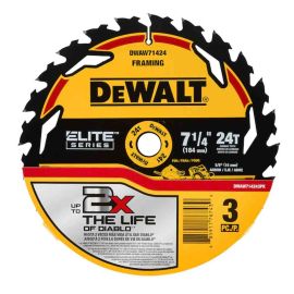 Dewalt DWAW714243PK Elite Series 7-1/4-in 24-Tooth Tungsten Carbide-tipped Steel Circular Saw Blade Set (15 Pack)
