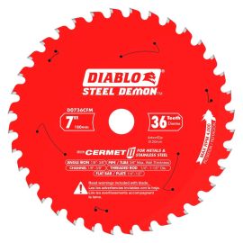 Freud D0736CFM Diablo 7 in. x 36‑Tooth Cermet II Saw Blade for Metal & Stainless Steels