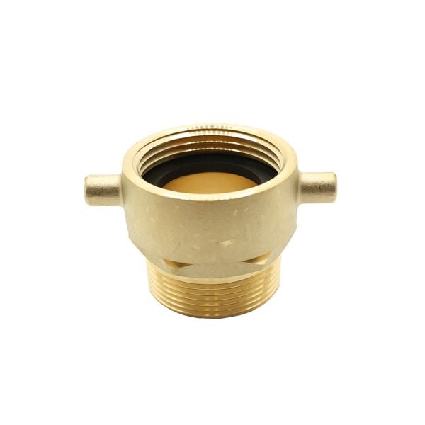 Thrifco 8612004 2-1/2 inch Female NH/NST x 3 inch male NPT Brass Swivel Fire Hose / Hydrant Adapter with Pin Lug