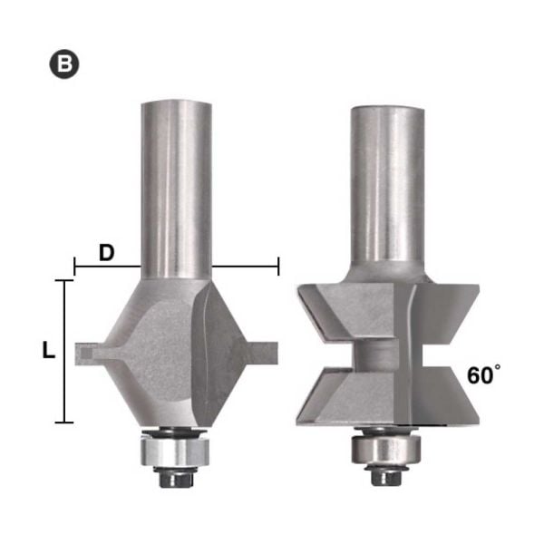 Eagle America Edge Banding Router Bits Set - 60° Tongue & Groove for 3/ ...