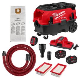 Milwaukee 0888-22HD M18 FUEL 9 Gallon Dual Battery Dust Extractor w/ PACKOUT Compatibility and VACLINK Kit