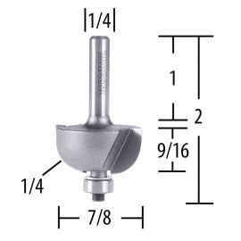 Makita 733122-6A Router Bit 1/4 Cove, 2 Flute, 1/4 SH, C.T.