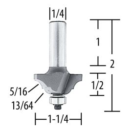 Makita 733125-0A Router Bit Classical, 2 Flute, 1/4 SH, C.T.