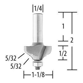Makita 733126-0A Router Bit Cove and Bead, 2 Flute, 1/4 SH, C.T.