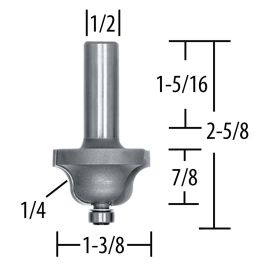 Makita 733280-A Router Bit 1/4 Roman Ogee, 2 Flute, 1/2 SH, C.T.