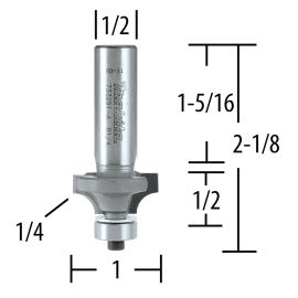 Makita 733291-A Router Bit 1/4 Corner Round, 2 Flute, 1/2 SH, C.T.