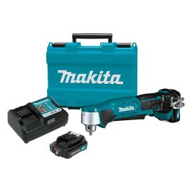 Makita AD03R1 12V max CXT® Lithium-Ion Cordless 3/8 Inch Right Angle Drill Kit, var. spd., L.E.D. Light, case (2.0Ah)