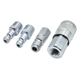 Interstate Pneumatics CA466-D 4-Piece Steel Coupler/Plug Kit - 3/8 Inch Automotive