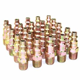 Interstate Pneumatics CPH441-50K 1/4 Inch Industrial Steel Coupler Plug x 1/4 Inch Male NPT (50 / Pack)