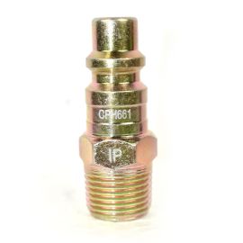 Interstate Pneumatics CPH661 3/8 Inch Industrial Steel Coupler Plug x 3/8 Inch Male NPT