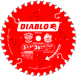 Freud D0536X Diablo 5-3/8 Inch 36 Tooth ATB Finish Cordless Trim Saw Blade