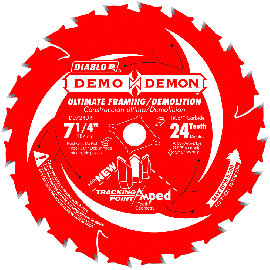 Freud D0724DA 7-1/4 Inch x 24 Tooth Diablo Demo Demon Circular Saw Blade