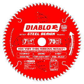 Freud D0770FM 7 Inch 180 mm x 70 Teeth 20 mm Arbor Diablo Steel Demon Ferrous Cutting Saw Blade