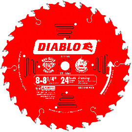 Freud D0824X Diablo 8-1/4 Inch 24 Tooth ATB Framing Saw Blade