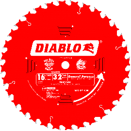 Freud D1632X Diablo 16-5/16 Inch 32 Tooth ATB General Purpose Beam Cutting Saw Blade