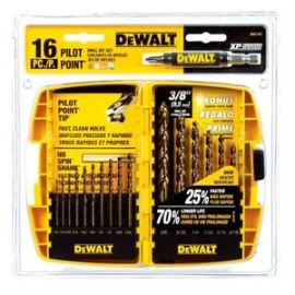 Dewalt DW1170 16pc Gold Ferous Pilot Pt Set Up To 3/8 Inch 