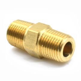 Interstate Pneumatics FA212 1/8 Inch NPT Male Brass Hex Nipple