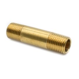 Interstate Pneumatics FA414LN 1/4 Inch NPT Male Brass Nipple - 2 Inch Extension